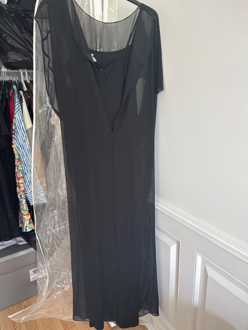 Teri Jon by Rickie Freeman Black Kaftan Style Maxi Dress Size 8 - Picture 9 of 9